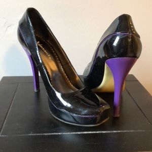 Italian Leather Purple Heel